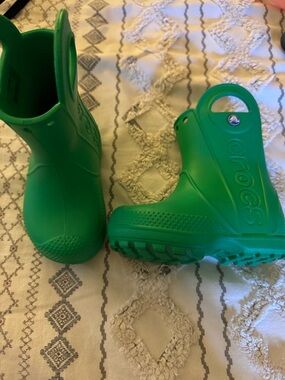 CROCS Kids' Green Waterproof Rain & Snow Boot Clogs